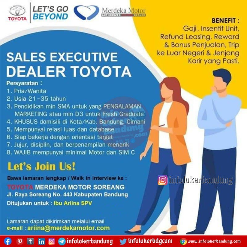 Gambar Merdeka Motor Toyota Cab. Soreang Posisi Sales Executive