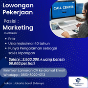 Gambar PT.TIGER SCIENCE TELECOM Posisi Sales Eksekutif（wajib dapat berbahasa Mandarin）